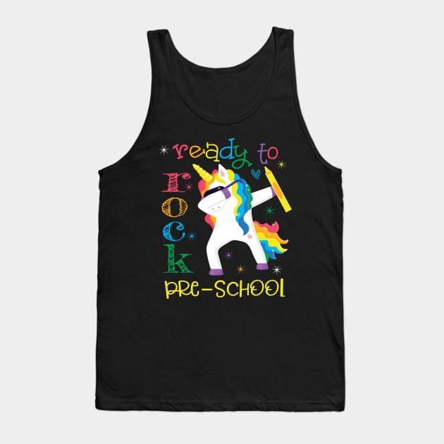 Dabbing Ready To Rock Pre-School Unicorn 1st Day Of School Tank Top by Kimmicsts